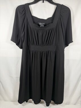 George Black Stretch Dress with Square Neckline